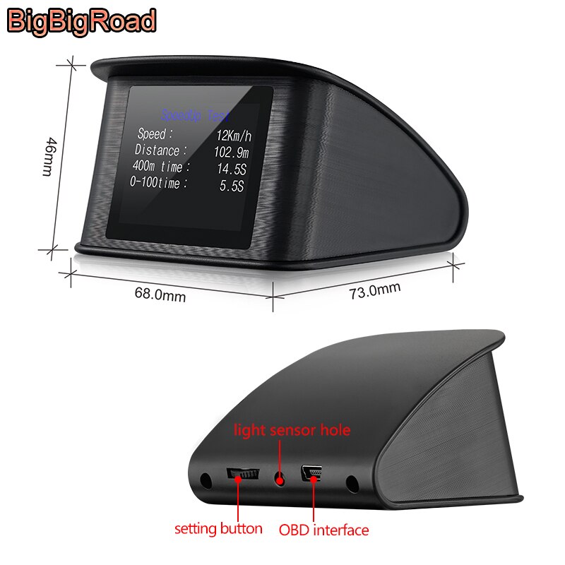 Bigbigroad bil hud obd  ii 2 dator vindruta projektor head up display för jeep grand cherokee kompass wrangler jk renegade
