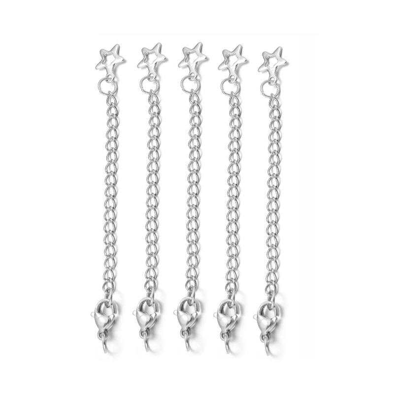 5/10/100pcs/Lot Stainless Steel Extended Extension Tail Chain Lobster Clasps Connector For Bracelet Necklace Jewelry Making: PEACOCK BLUE