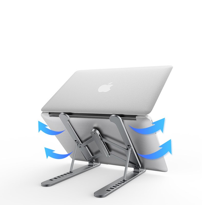 Tragbarer laptopständer aus aluminiumlegierung, faltbarer notebookständerhalter für macbook pro air, lapdesk-computer-kühlhalterung