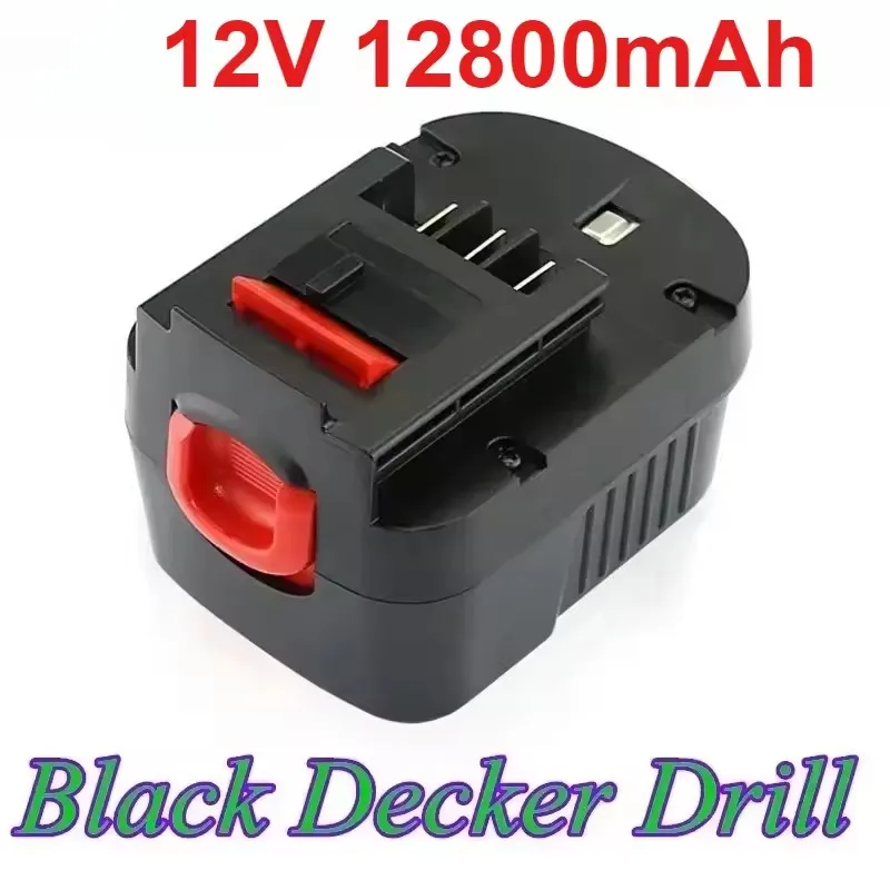 Batería de herramienta recargable de 12V y 12800mah para Black & Decker A12 A12ex Fsb12 Fs120b A1712 Hp12k HP12 reemplazo de iones de litio Dri: Azul oscuro