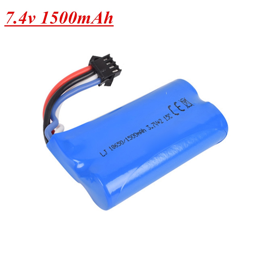 7.4v (3.7vx2) 1500mah 15C 18650 Li-ion SM-4P Plug Battery RCHQ961 962 UD1902 1002 toys battery