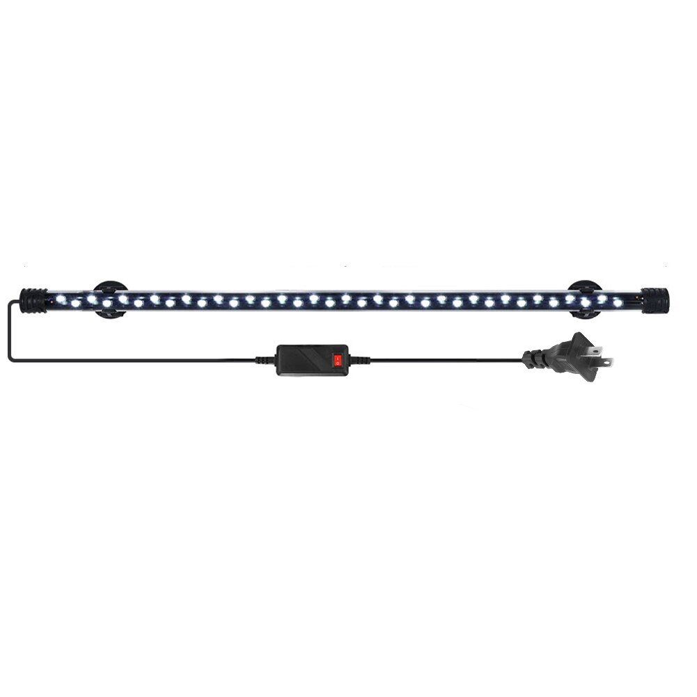 Aquarium White Light Fish Tank Submersible Lamp Waterproof Underwater LED Plant Lamp Aquarium Lighting Accessories: US Plug 12W 58cm