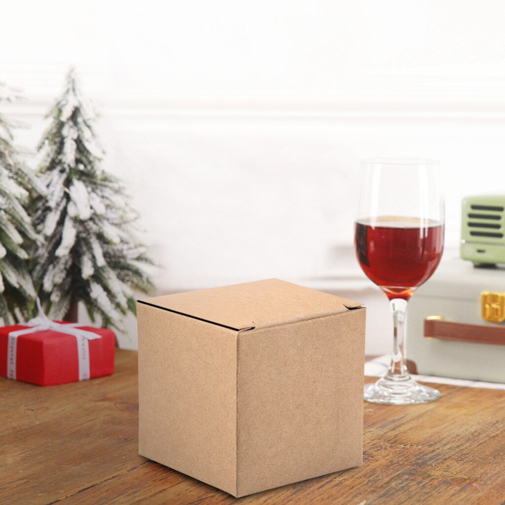 50pcs/Lot Blank Kraft Paper Box Packaging Small Cardboard Handmade Soap Box for Wedding Craft Jewelry Candy Box Folding