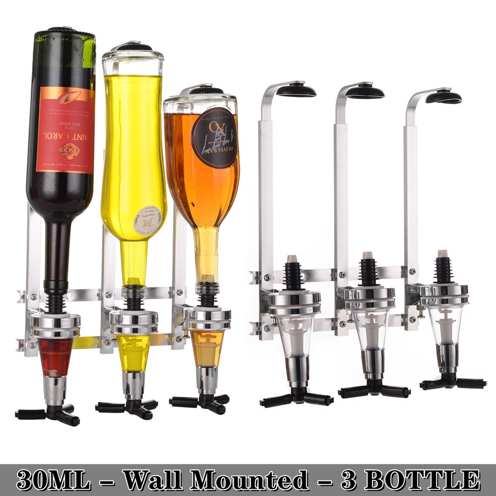 Distributeur de liqueur mural 1-6 bouteilles, support pour Cocktail, vin, bière, Bar, distributeur de boissons, séparateur d&#39;alcool: 3 Bottle