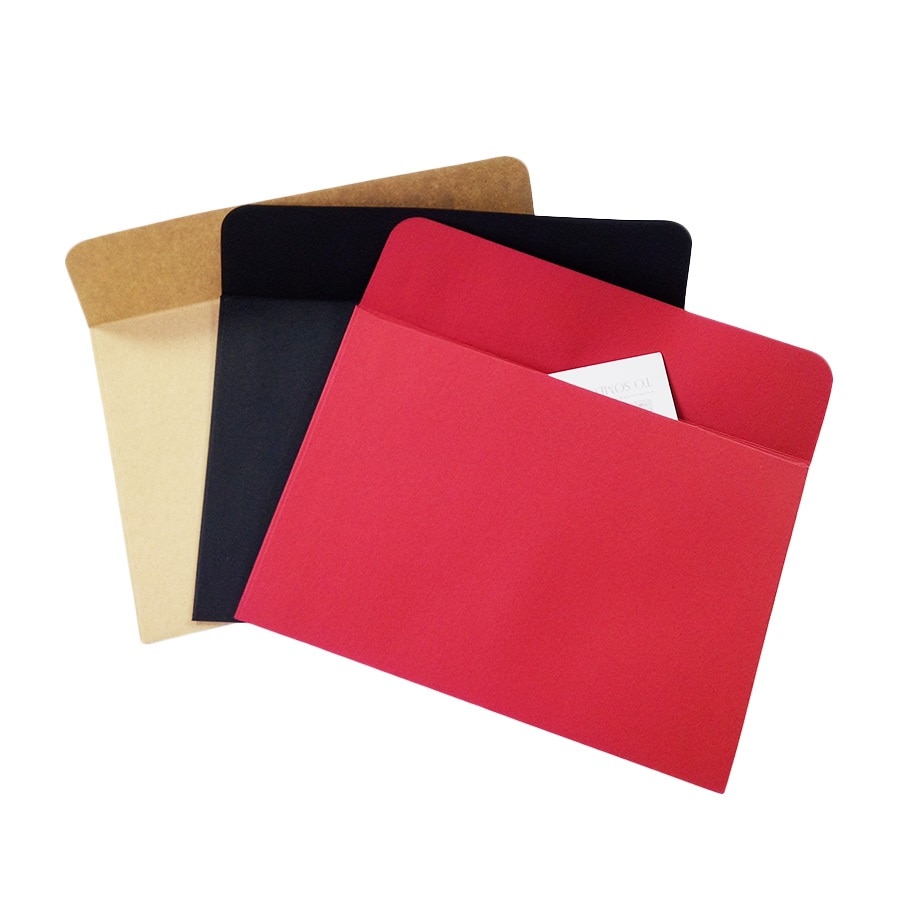 10 Stks/partij Zwart Rood Kraftpapier Enveloppen Diy Multifunctionele Voor Kaart Scrapbooking