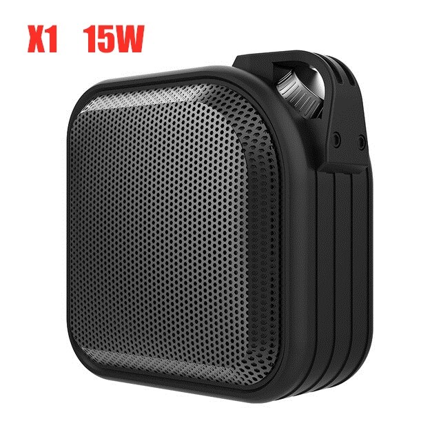 60W bluetooth speaker bass subwoofer IPX5 Waterproof Portable Column Type-c voice assistant speakers Music Center 15H play time: X1 black