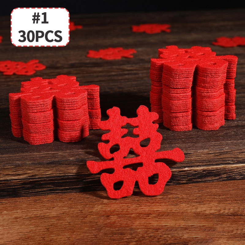 Mini Marriage Stickers Traditional Chinese Wedding Decorations Fruit Plate Xiao Xi Zi Room Throwing Decor Garden Tree Ornaments: S1