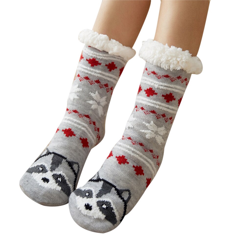Kvinder ekstra varm fleece indendørs sokker varme fødder strækbare til vinterhjem jul  x85: F