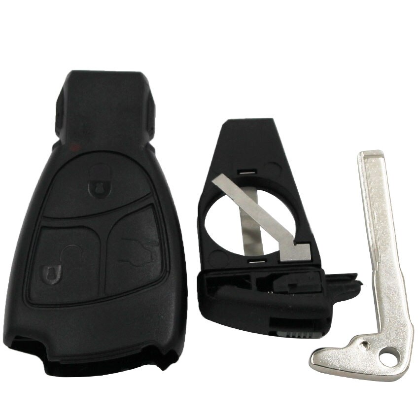 3/4 Button Remote Key Shell Case Smart Car Key Housing Cover with Battery Holder Small Key for Mercedes Benz C E S G SL CLK SLK