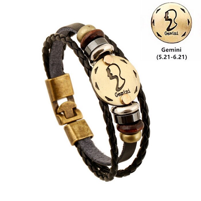 Lederen Armband Vrouwen Sieraden Leeuw Lederen Armbanden &amp; Bangles Charm Brons Legering Gesp Pulseras Mujer Sieraden voor Vrouwen: DK11505