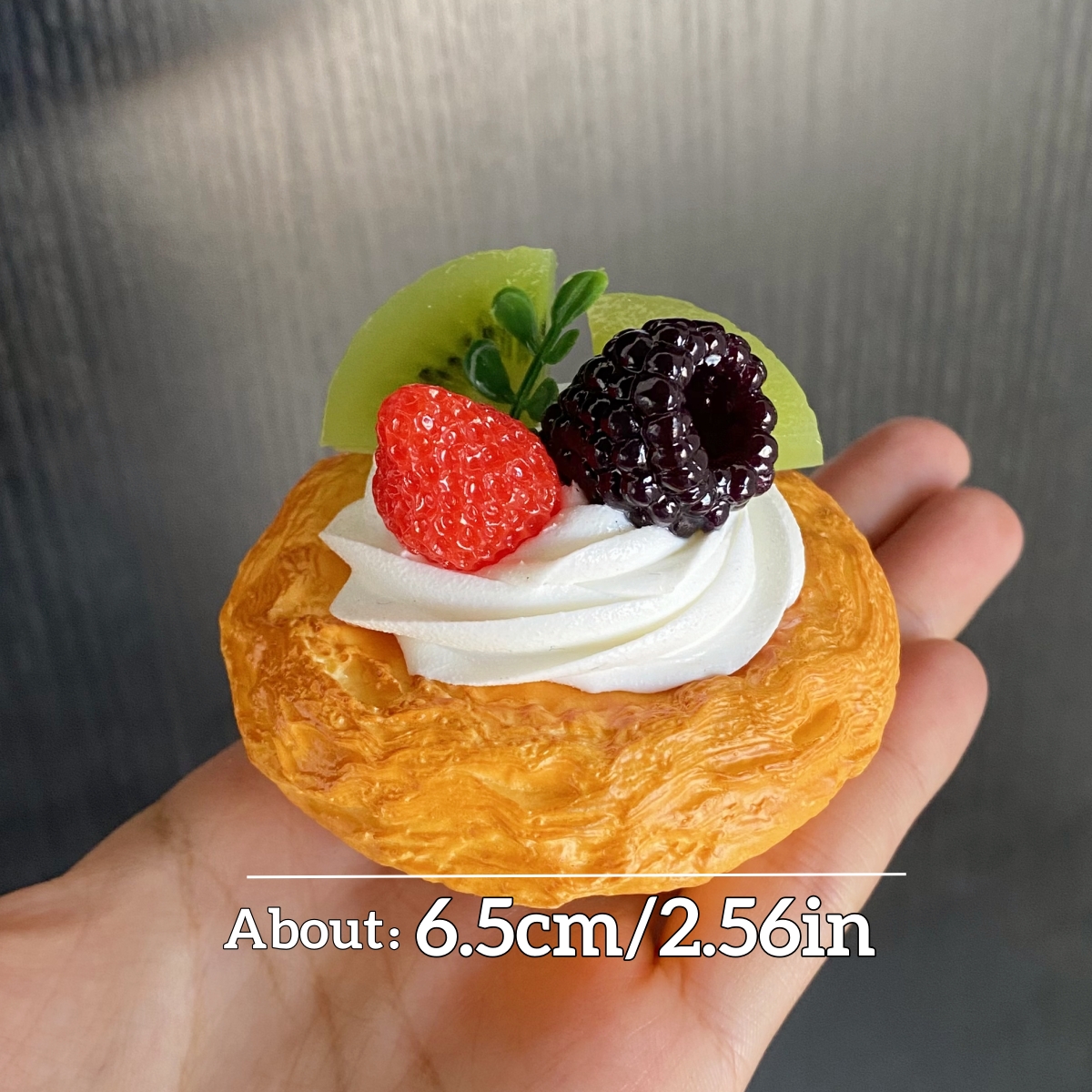 Artificiell tårta dessert leksaker tårta modell realistisk fotografi matsimulering magnetisk kylskåpsdekoration: Djuprosa