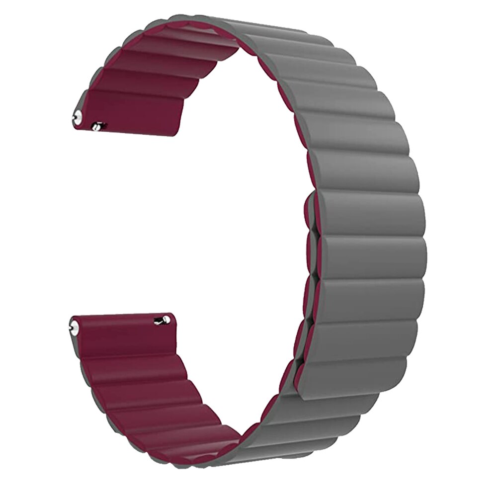 Magnetisk reim for oneplus smartwatch klokkebånd silikonarmbånd for en pluss klokke sportserstatning armbånd correa: Grå vinrød
