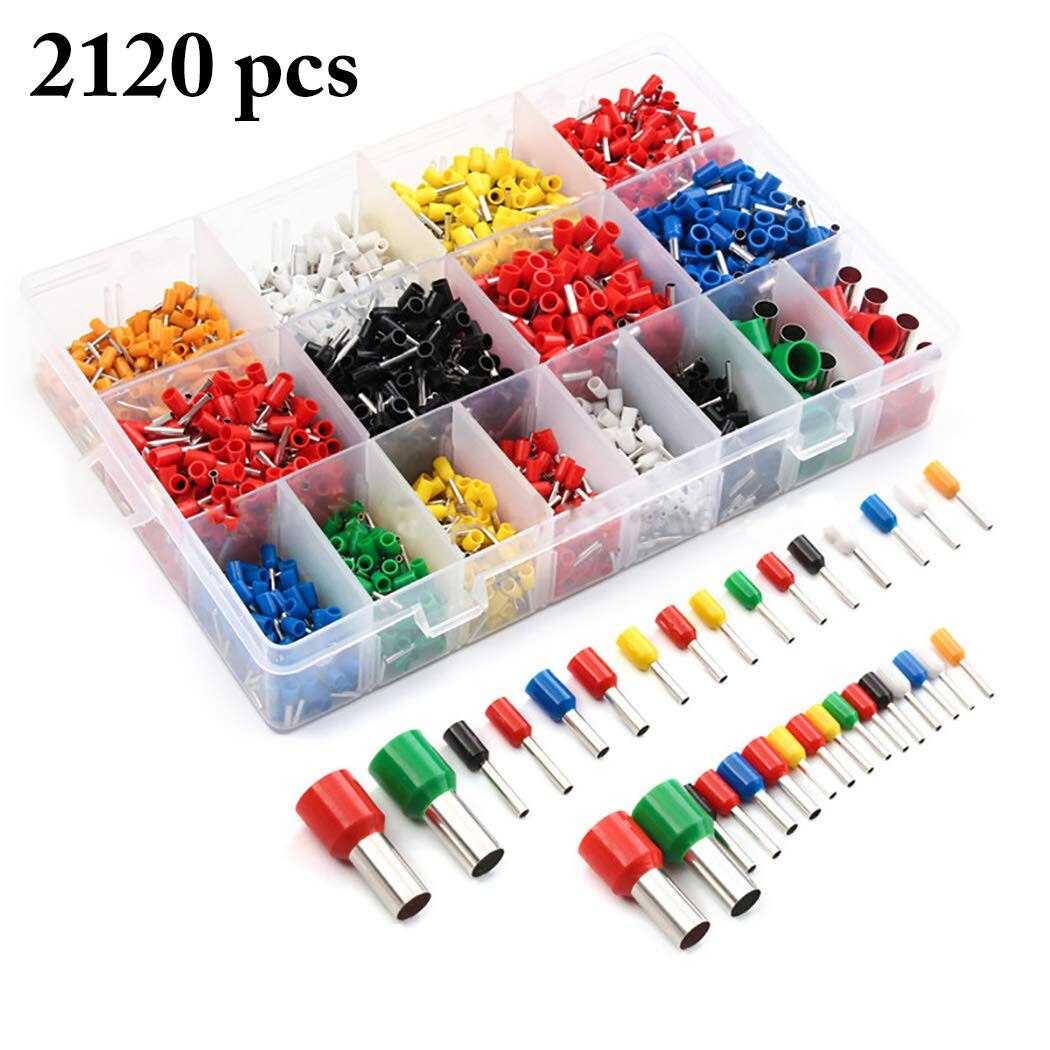 Electric Wire Butt Connector End Terminals Cable Ferrules Assorted Kit, Insulated Ferrule Crimp Terminal Block Cord End Wire