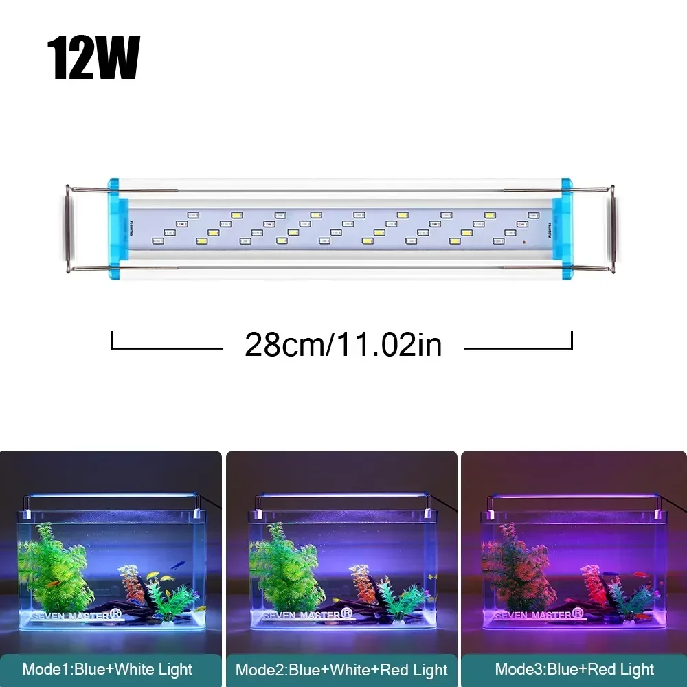 18 ~ 70 CM Ultra Dunne Aquarium Beugel Licht Aquarium Led verlichting voor Uitbreidbare Clip Lamp 220 V Vissenkom Lichten Aquarium Benodigdheden: Rood / eu-stekker