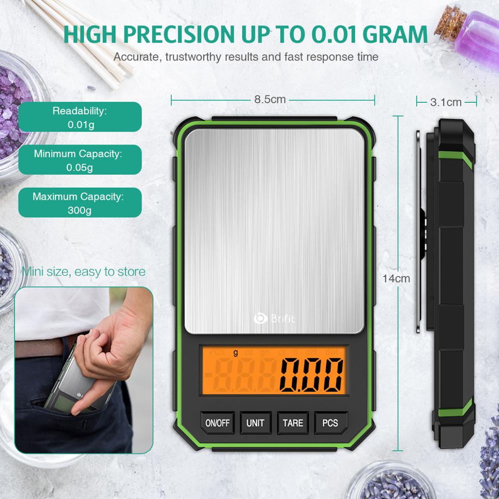 Báscula Digital electrónica multifunción de alta precisión, balanza de cocina para alimentos de 0,05g-300g, con pantalla LCD