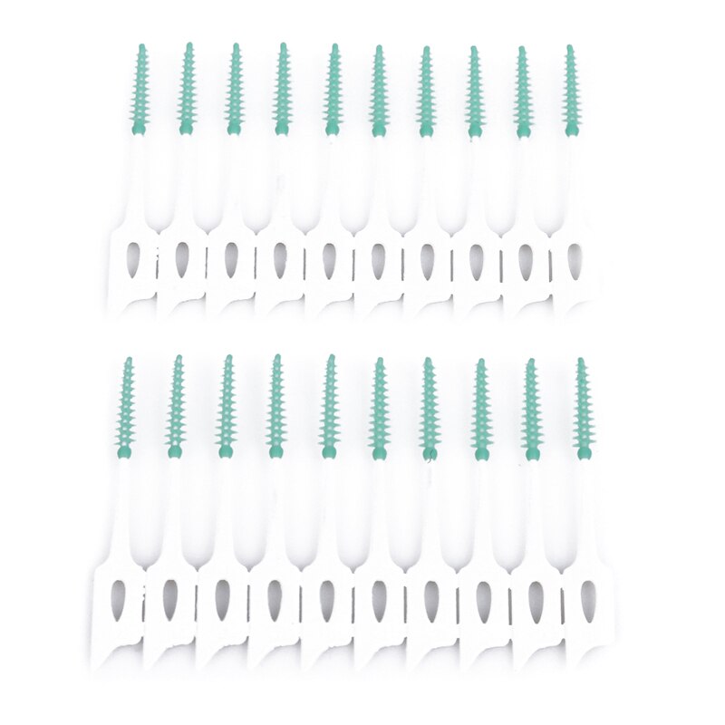 20pcs/set Adults Soft Silicone Tanden Rager Clean Between Teeth Floss Brushes Toothpick Toothbrush Dental Oral Care Tool