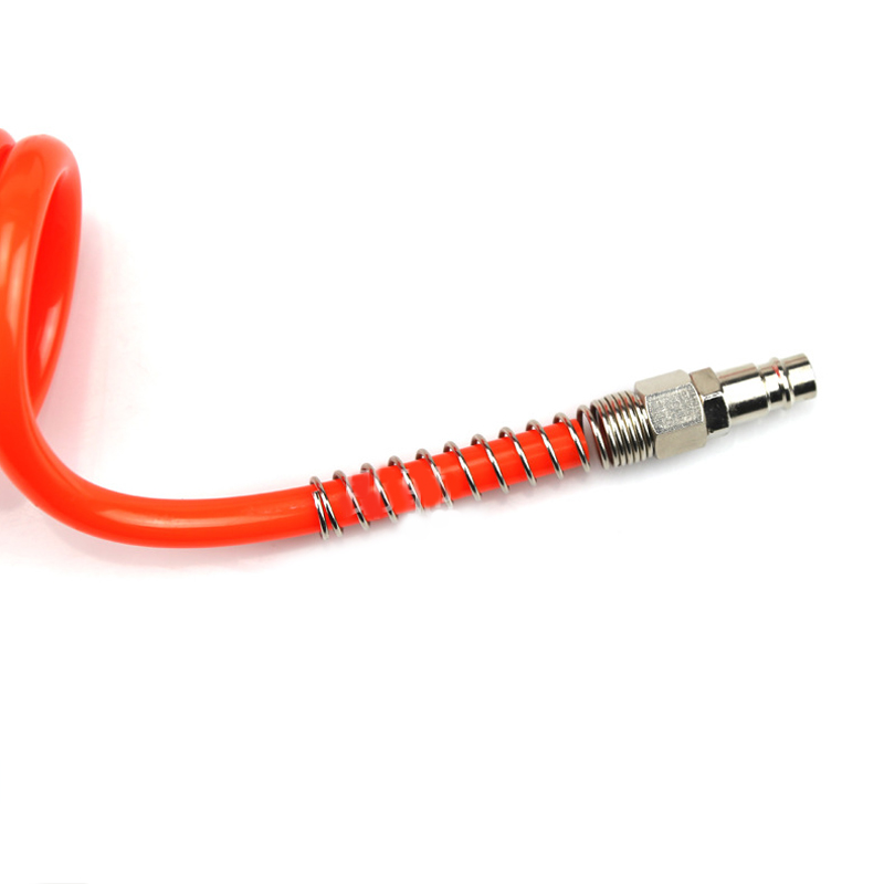 PU 8mm x 5mm Polyurethane Air Compressor Hose Tube With EU Fitting Flexible Tool Connector Spring Spiral Pipe 8*5
