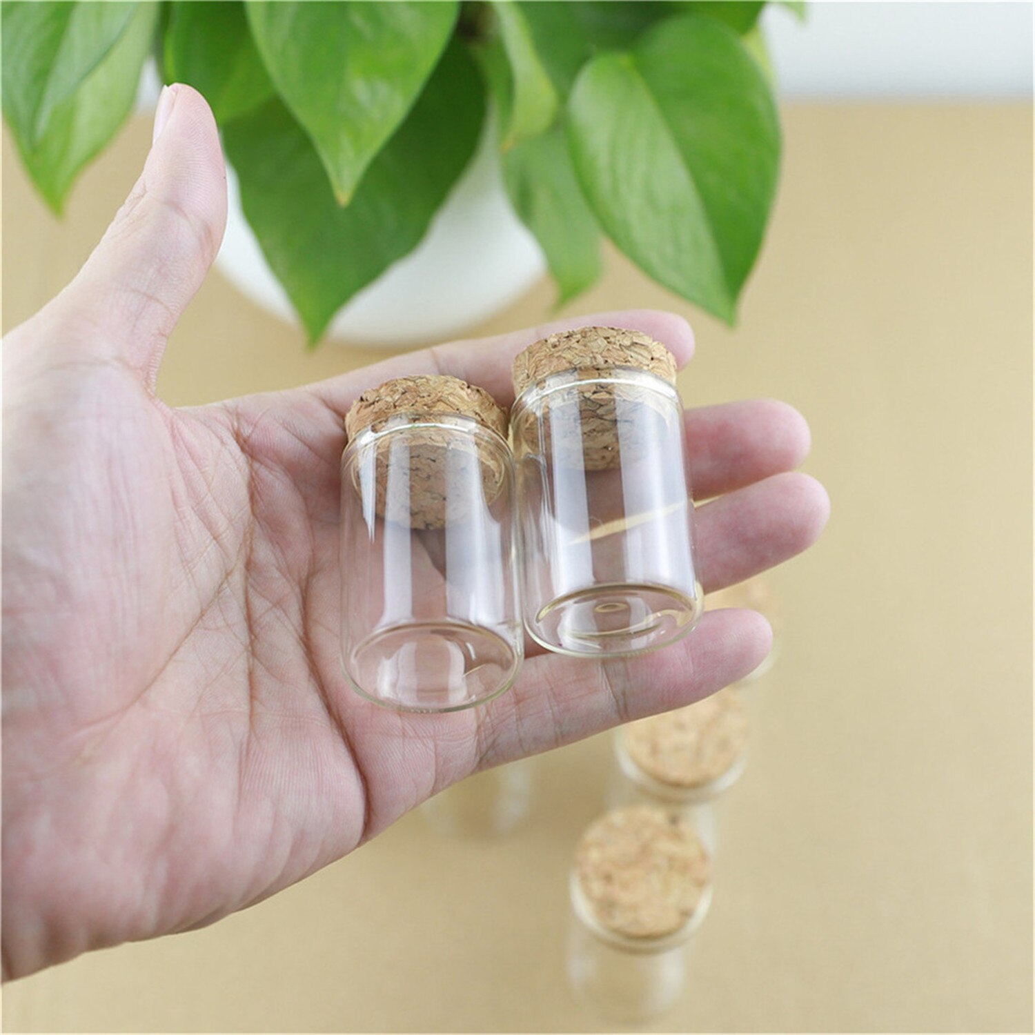 12pcs/lot 15ml 30*40mm Small Glass vial Bottle Test Tube With Cork Mini spice Jars Containers