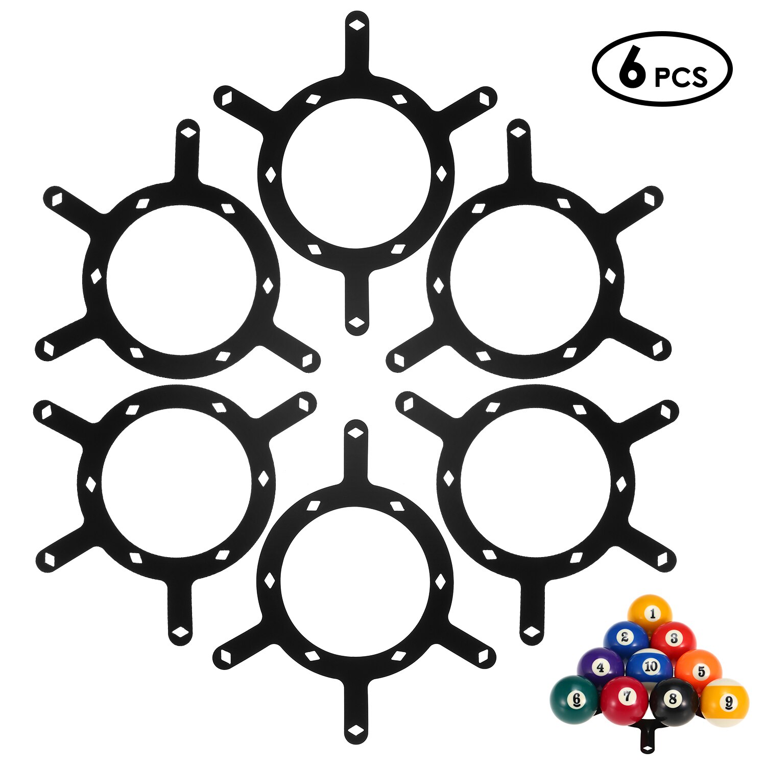 6PCS / 1PCS Magic Ball Rack Billiard Rack Sheet Cue Ball Rack Triangle Cue Ball Accessory 8 / 9 / 10 Ball Combo Pack: A