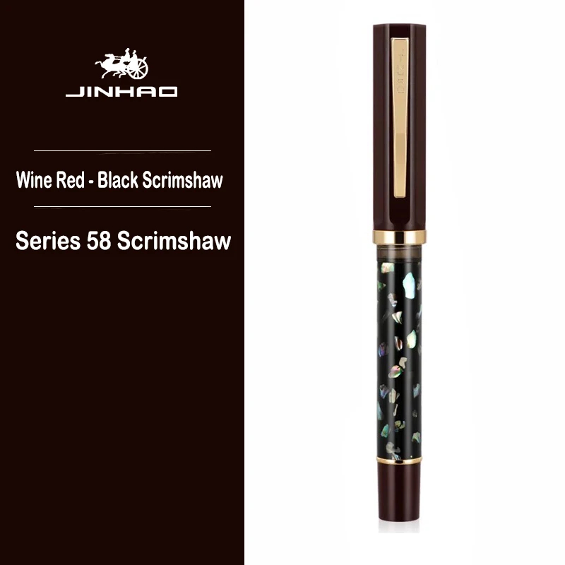 JINHAO 58 Wood Fountain Pen Colors Student F EF Nib Ink Pen Calligraphy Pen Stationery School Office Supplies: Clear / EF