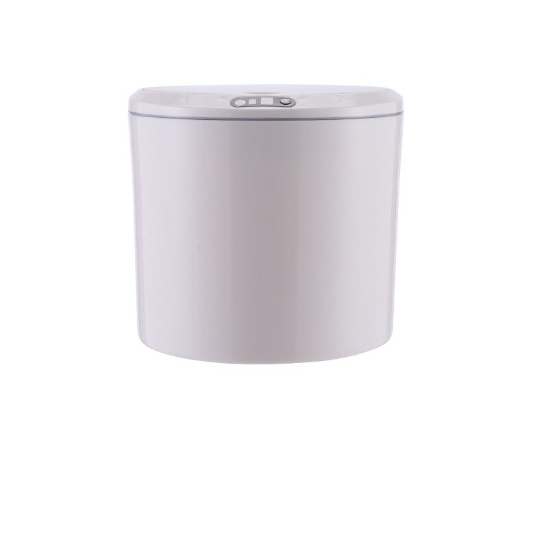 Mini Desk Trash Bin Trash Can with Lid Intelligent Sensing Desktop Storage Garbage Basket Plastic Dustbin Office Organizer: 5L Khaki