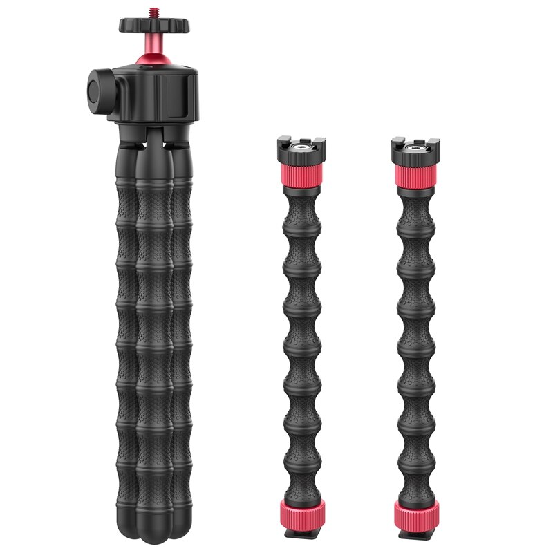 Ulanzi-trípode de pulpo Flexible, monopié de MT-52 con soporte de doble brazo, 1/4 tornillo de extensión, Zapata fría, para cámara de teléfono inteligente: Default Title