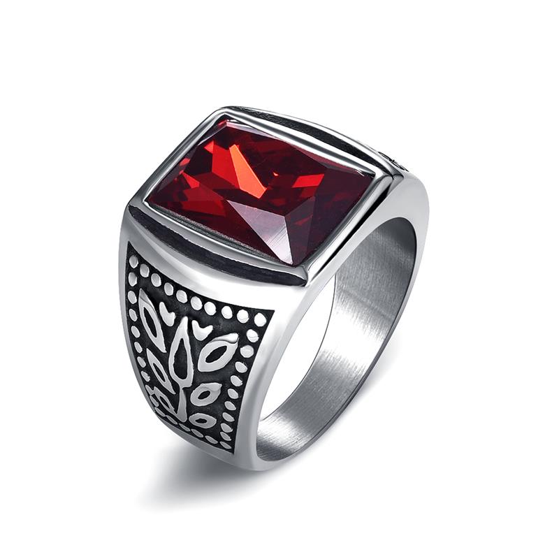 Jiayiqi Vintage Cz Stone Heren Ringen Punk Stijl 316L Rvs Ring Voor Mannen Sieraden Mannen ring Met Crystal: 10 / Style 7