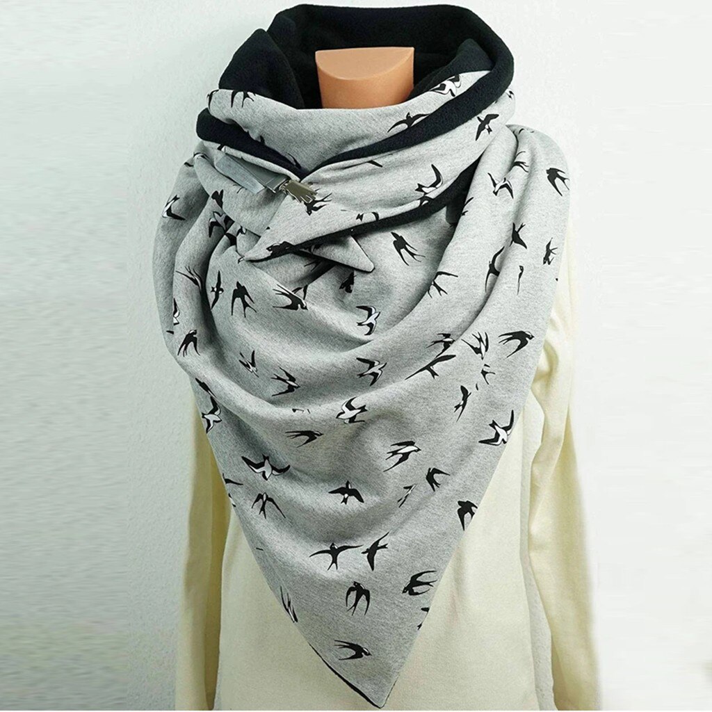 Warm Bandana Foulard Brand Scarf Women Star Plaid Winter Scarf Cashmere Scarves Lady Pashmina Shawl Wrap Neck: E