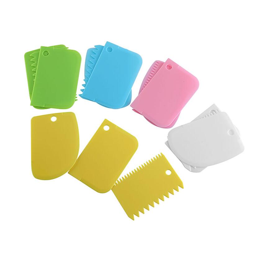 3 stuks/partij deeg taartvormpjes spatel voor taart crème schraper pasta uitstekers schraper onregelmatige tanden rand diy gladder