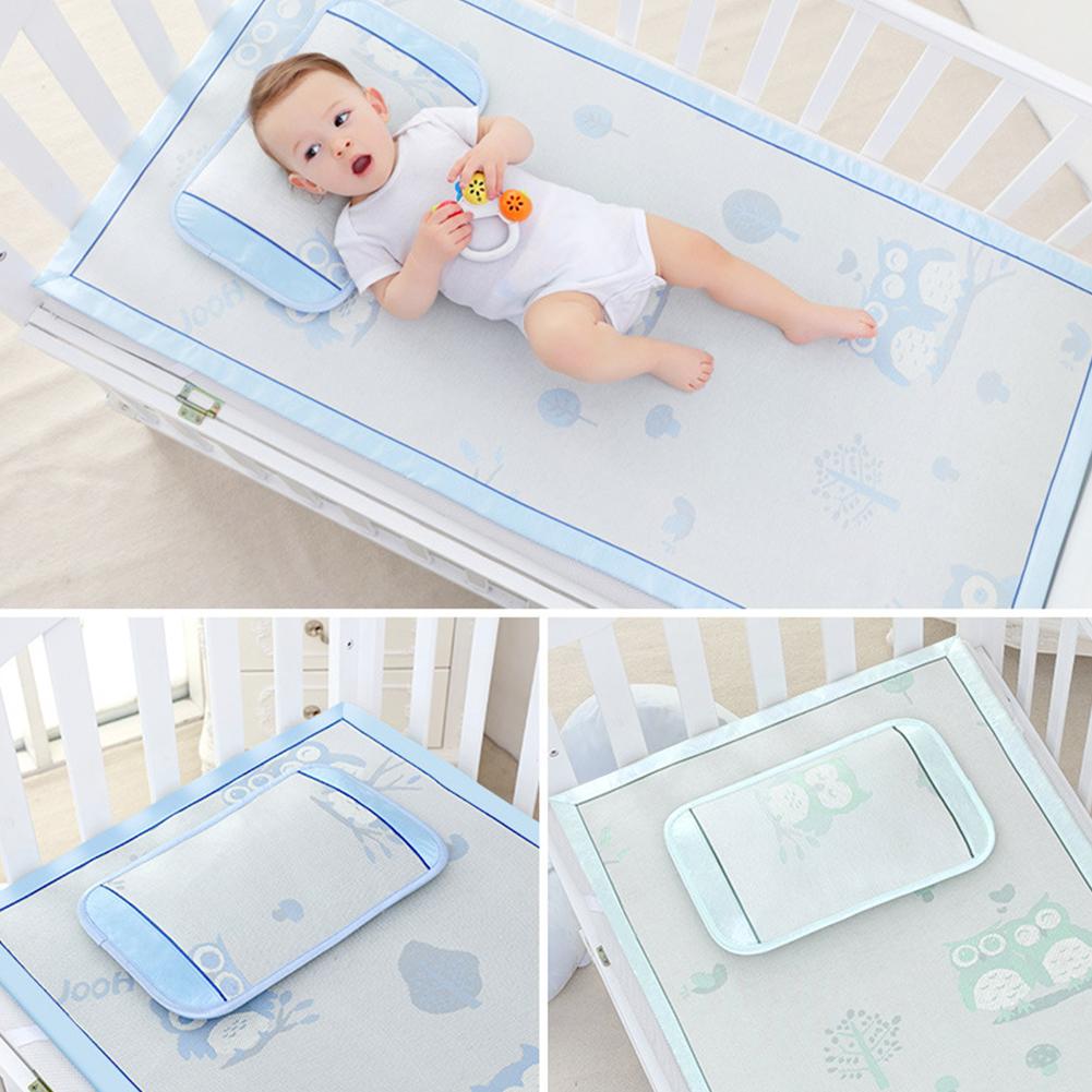 Baby matt Krippe matt einstellen Faltbare Sommer Falten Isomatte Bett Blau Grün Blatt Blume Fuchs Bett Bettwäsche Kissen Für freundlicher