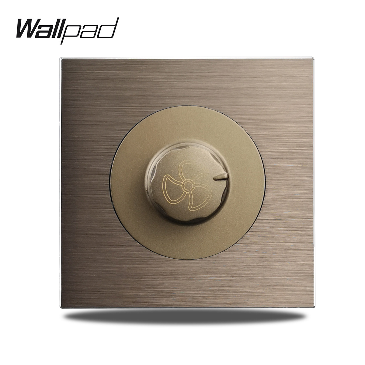 Bruine Wandschakelaar Met Ronde Led-Lichtknop 1 2 3 4 Bende Lichtschakelaar Geborsteld Aluminium Metalen Paneel, L6 Serie