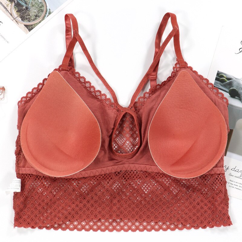 Sexet blonde skønhed ryg bh kvinder dejlig wire fri bralette sommer behagelig sømløs push up bh