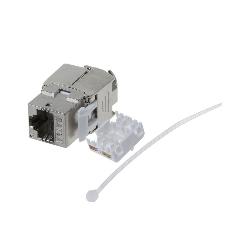 1Pc RJ45 Keystone Cat6 Cat6A Shielded FTP Zinc Alloy Module Keystone Jack Network Connector Adapter G88D