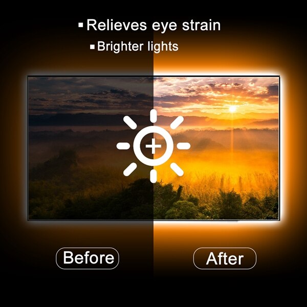 TV LED Backlight, Smart LED Strip Lights for TV, Bluetooth APP Controller, 16 Million Colors, Music Sync,2M