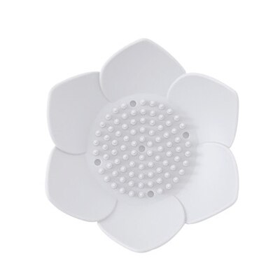 Silicone Kitchen Soap Drain Tray Lotus Shape Soap Holder Bathroom Soap Drain Storage Dish: white