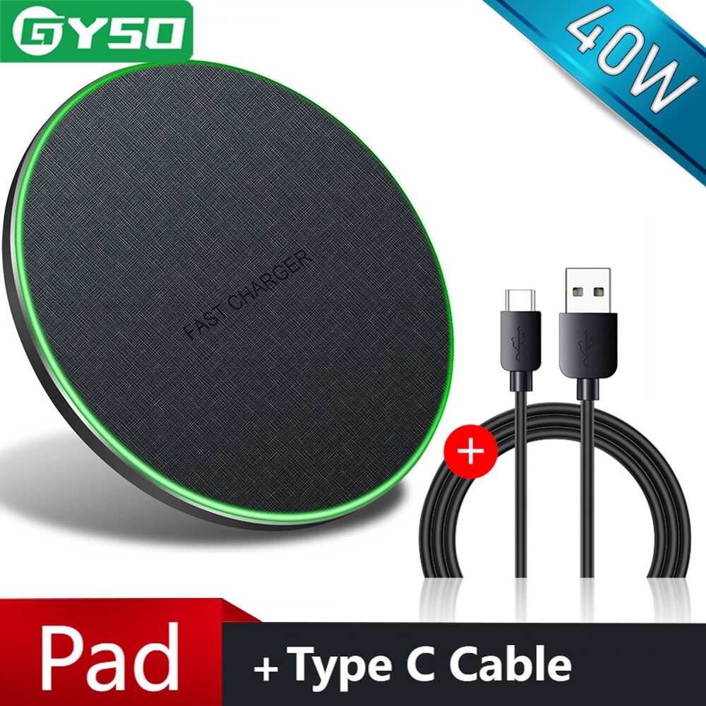 40W Wireless Charger for iPhone 13 X XR XS 8 fast wirless Charging Pad for Samsung Xiaomi Huawei OPPO phone Qi charger wireless: K