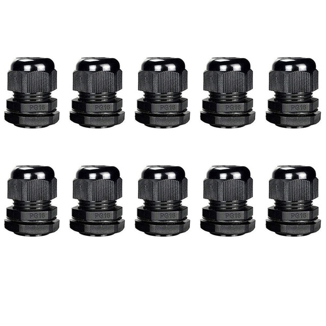 10 Pieces Nylon Cable Gland Kit, Waterproof Ip68 Cable Gland Joints Adjustable Locknut, Pg7 Pg9 Pg11 Pg13.5 Pg16: PG16