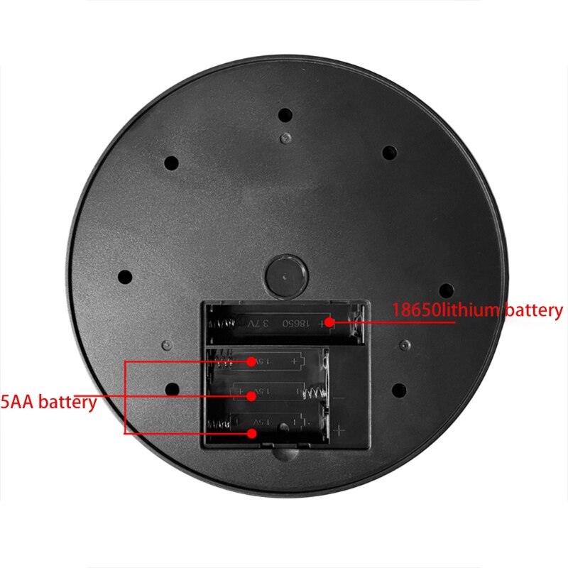 20cm 360 Degree 5V Electric Auto-Rotation Photography Rotating Turntable Display Stand Display Turntable(Black suede)