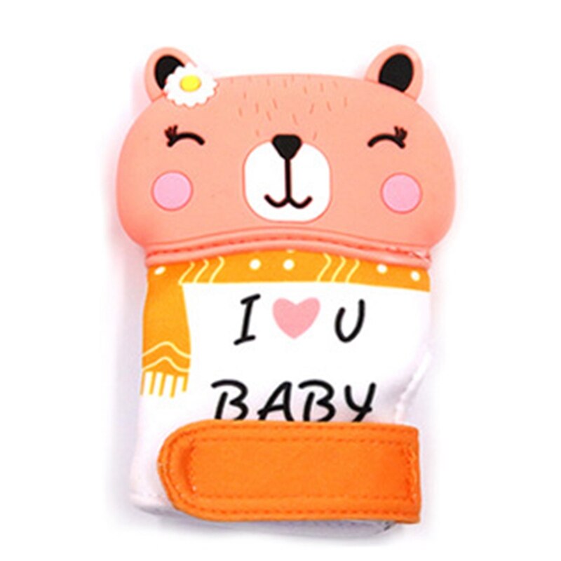 2pz Del bambino Massaggiagengive Guanti Molare Bastone non Tossico silicone morso Bastone Sveglio Del Modello Del Fumetto del Giocattolo: Default Title