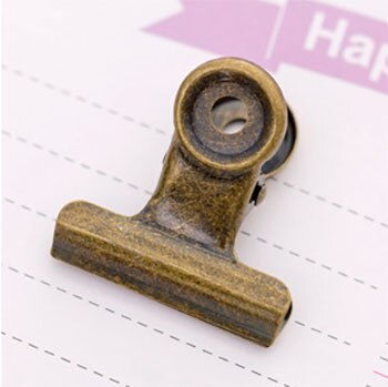 Clips de Metal Multicolor para niña, papel de oficina, documentos, carpeta, suministros escolares de oficina, 30mm, 2 uds.: Bronze