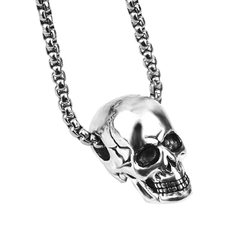 Punk Trendy Schedel Mannen Ketting Rvs Lange Ketting Kettingen Voor Mannen Jongens Hip Hop Halloween Sieraden Vriendje