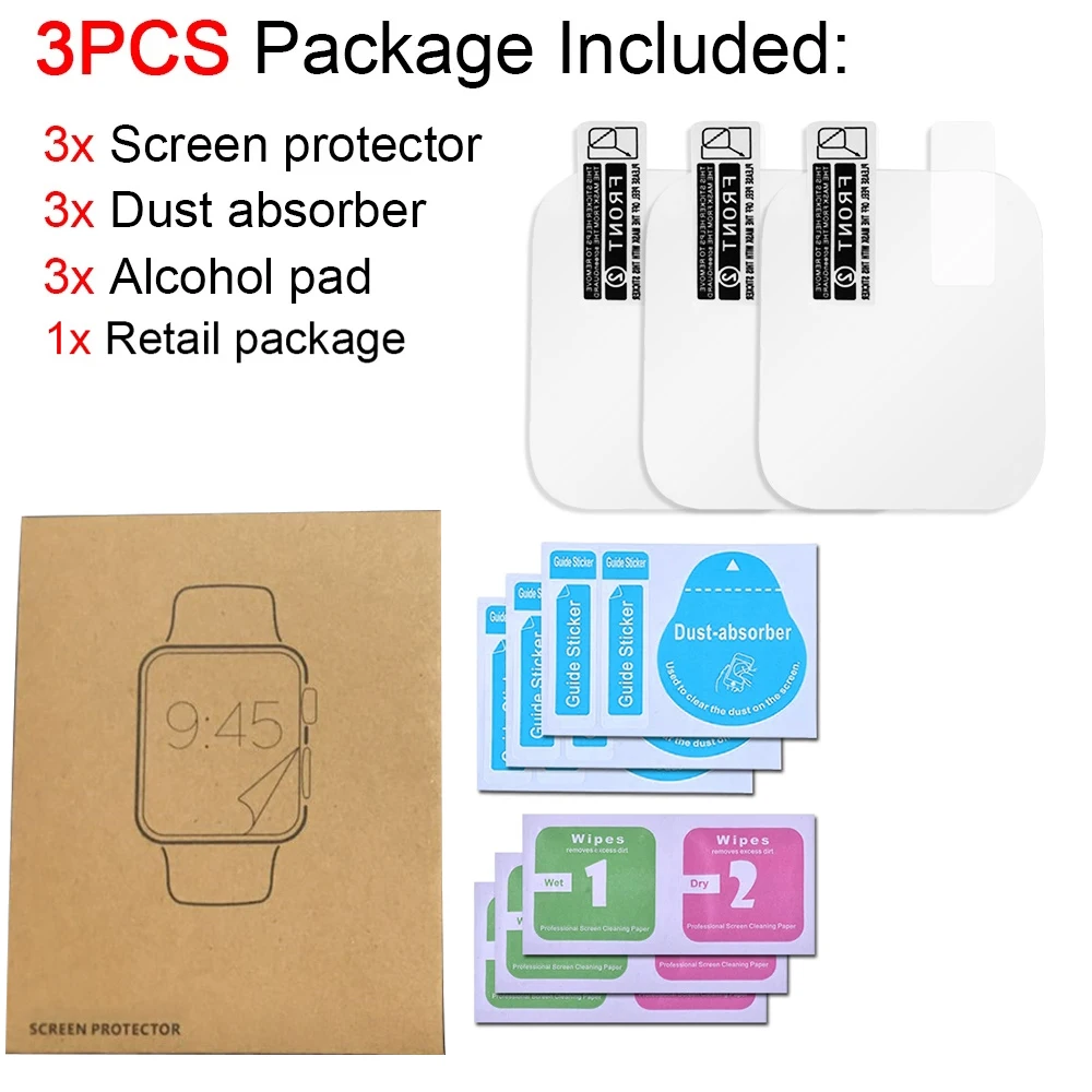 Para Apple Watch Ultra 8 7 6 SE 5 4 3 2 1 accesorios iwatch 49mm 44mm 40mm 45mm 41mm 42mm 38 cubierta Protector de pantalla para Apple Watch: Blanco / 1 pulgada
