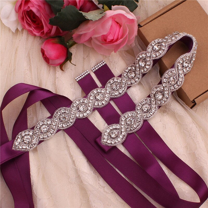 Steentjes Trouwjurk Riem Sliver Crystal Bridal Sash Diamant Bruids Riem Voor Vrouwen Jurken