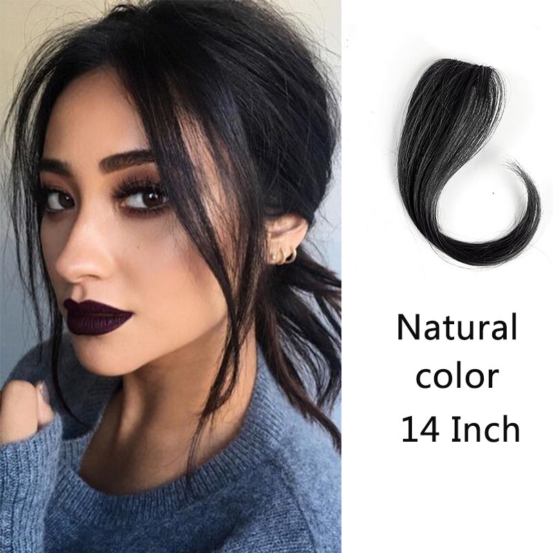 HOUYAN-perruque frange longue femme 25-30cm | clip de cheveux, frange frontale étendue, cheveux naturels: ZF1035-2 / 2 pièces
