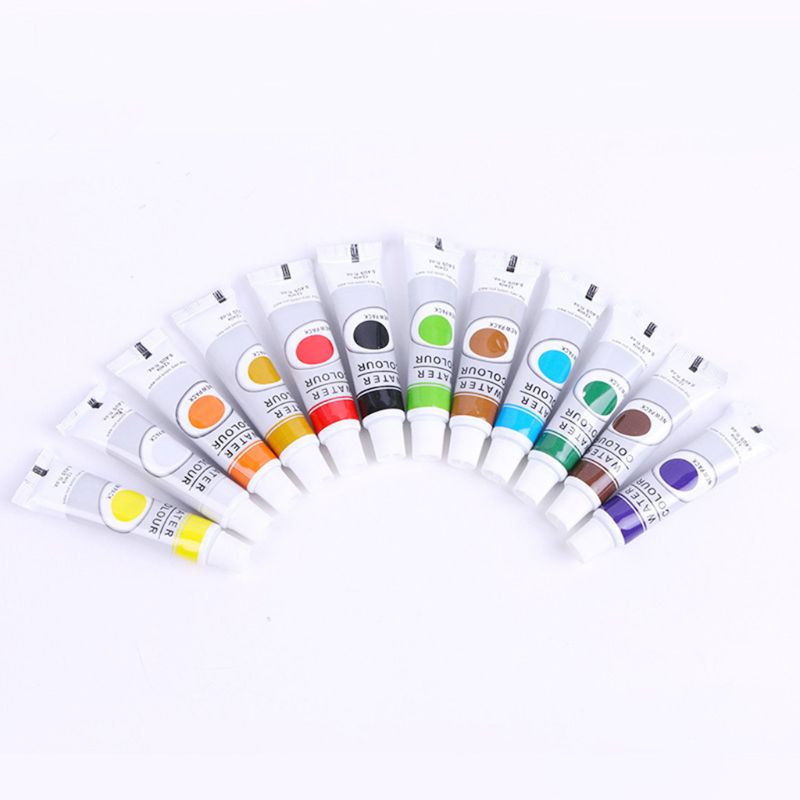 12ml 12 farver akrylmaling børste palet sæt håndmalet tegning maleri pigment kunstner diy