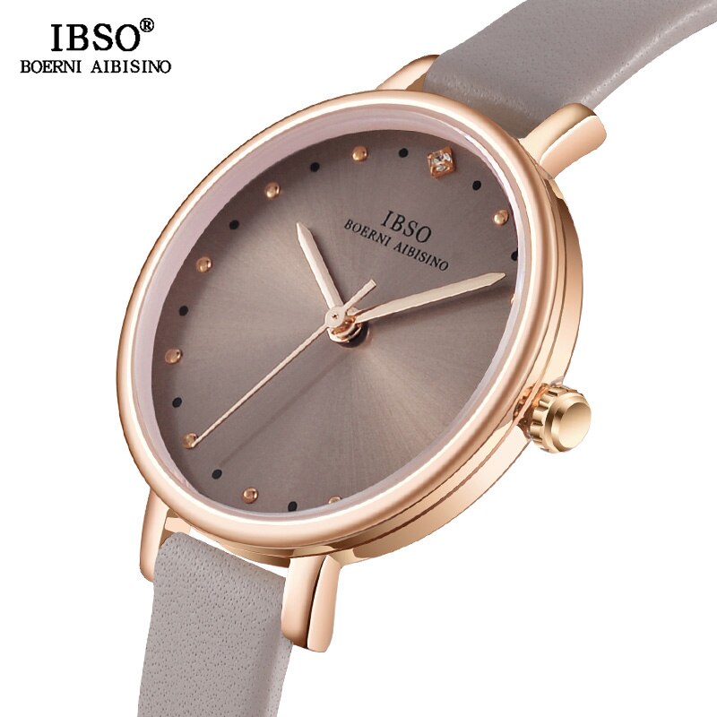 IBSO Brand Luxury Ladies Quartz Watch Leather Strap Montre Femme Women Wrist Watches Relogio Feminino Female Clock