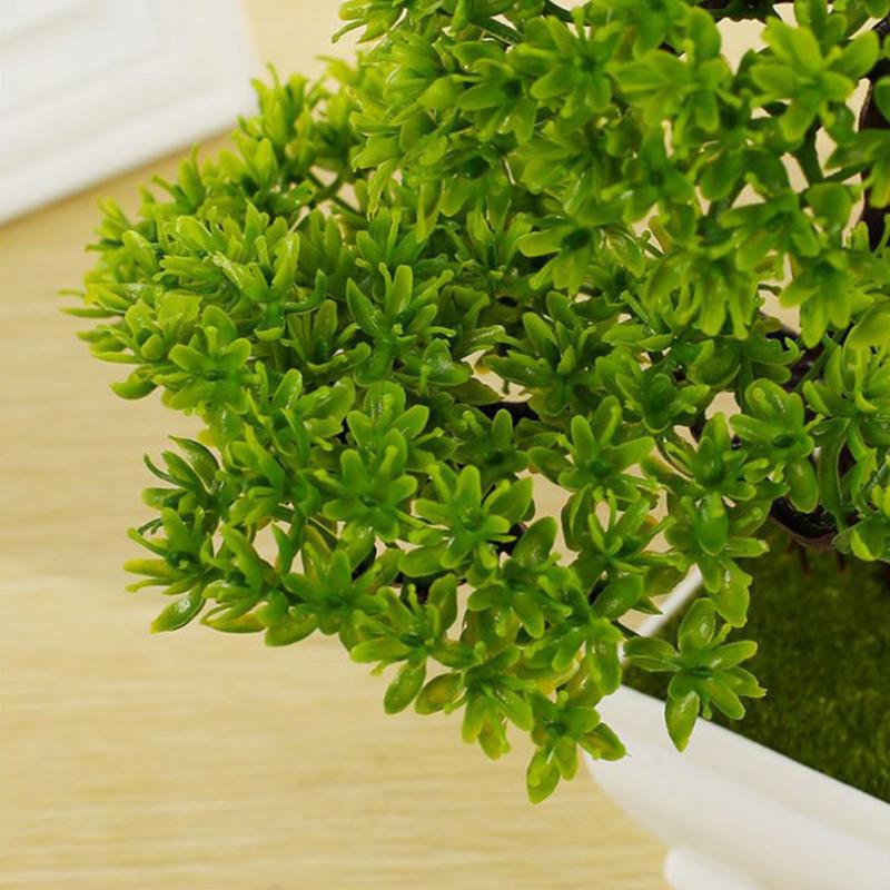 Kunstigt bonsai -træ til hjemmekontor mini grøn indbydende fyr simuleringsplanter boligindretning