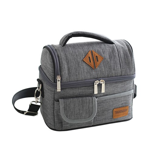 Picnic Portable Lunch Thermal Bag Food Bento Cold Insulation Tote Fruit Beverage Preservation Organizer Pouch Accessories Supply: Gray D