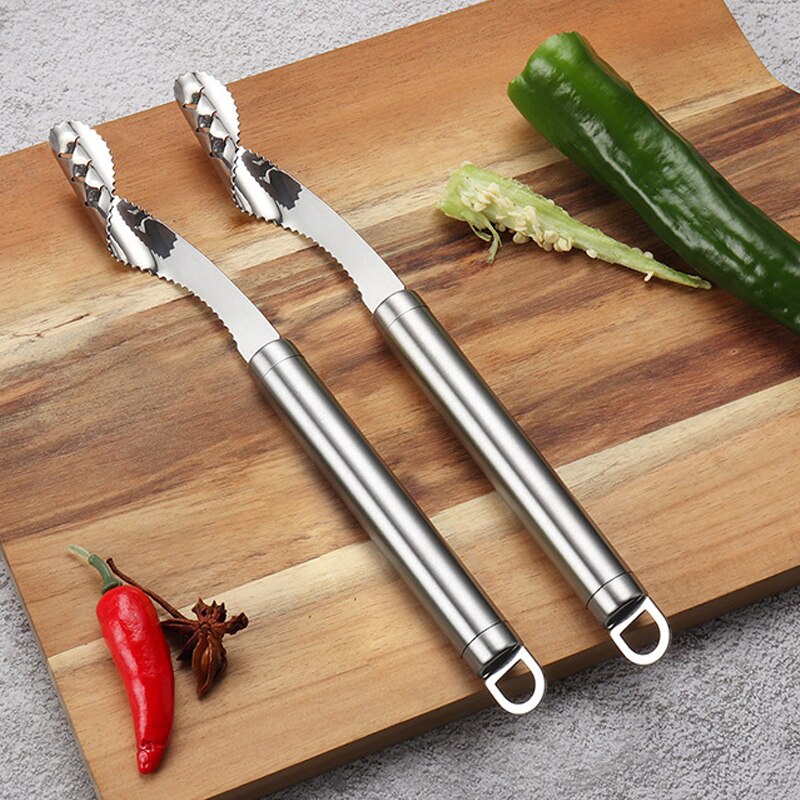 Roestvrijstalen jalapeñopeperboor, gekartelde ontpitter, keukengereedschap voor groenten, gekartelde ontpitter