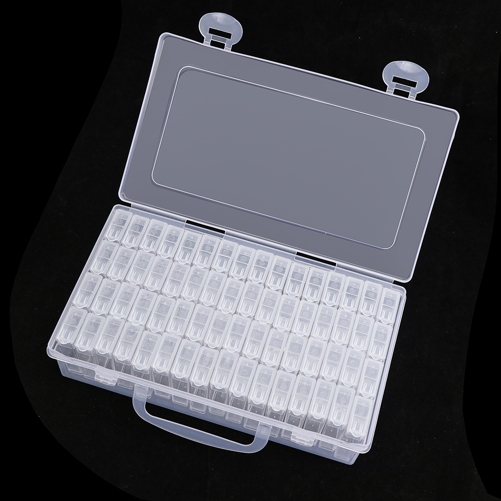 Transparente Nail Art Organizer Box Glitzer Strass Edelsteine Aufbewahrungskoffer Box DIY Schmuck Perlen Stickerei Organizer Container